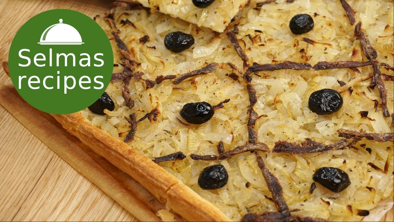Zwiebeltarte mit Blätterteig | Pissaladiere | Zwiebelkuchen | Vegetarische Rezepte [subs]