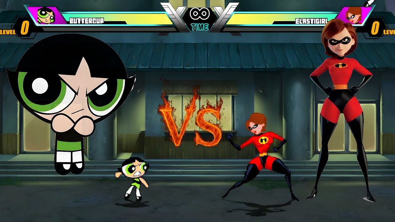 BUTTERCUP vs ELASTİGİRL - Super epic fight!🔥| Mugen