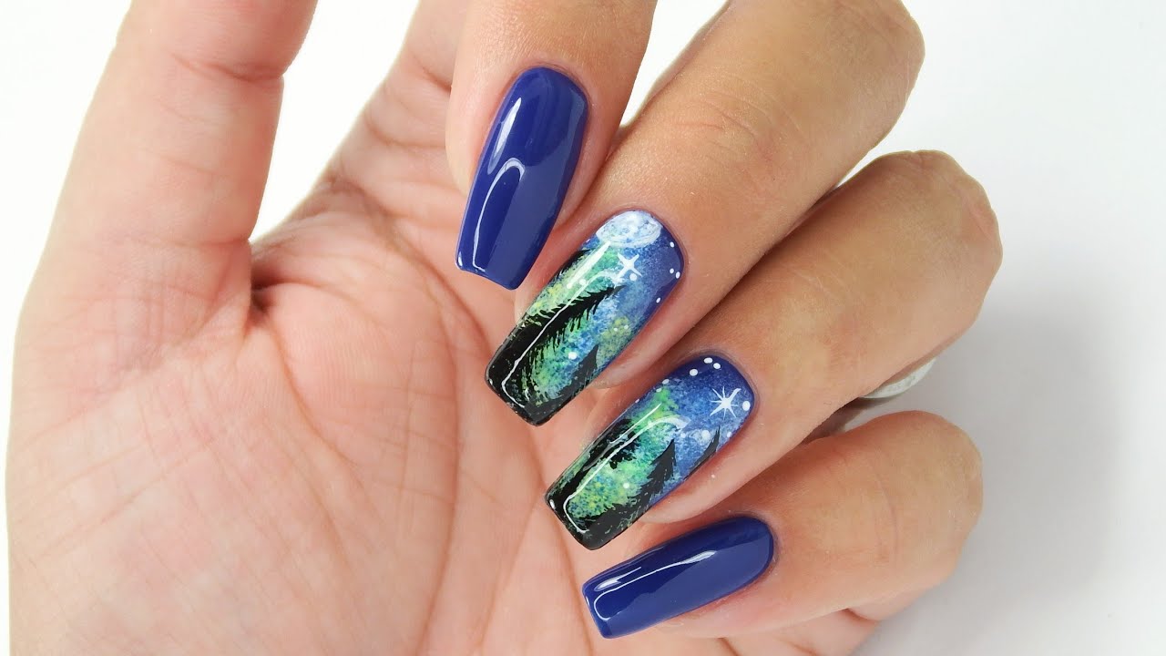 Night Landscape nails art tutorial/ Allepaznokcie / Colours by Molly
#landscapenails