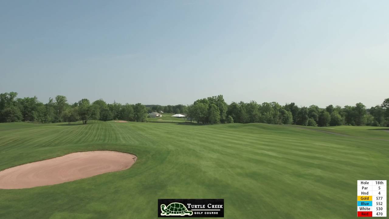 Turtle Creek Golf Course - 18th hole aerial flyover video