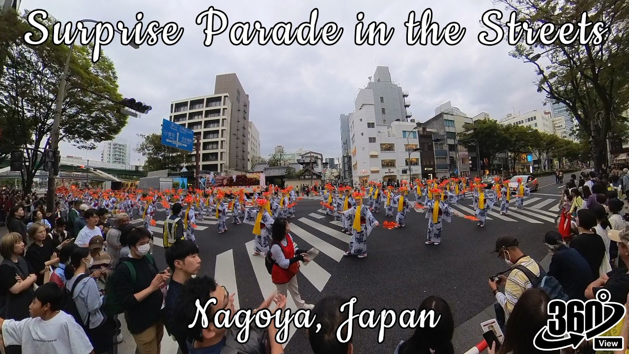 Surprise Parade in the Streets of Nagoya Japan | 360 Video