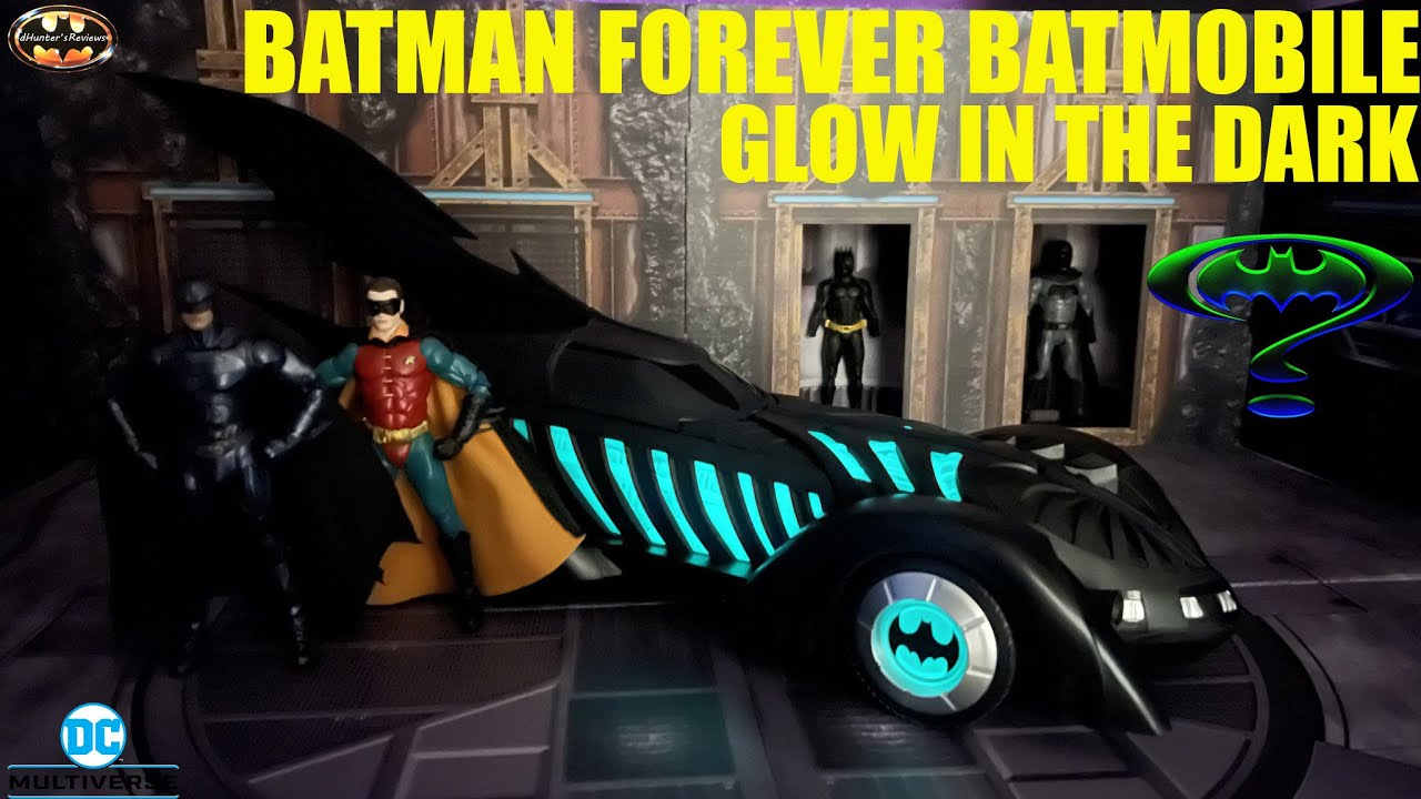 McFarlane DC Multiverse Batman Forever Batmobile Glow In The Dark Gold Label Vehicle Figure Review