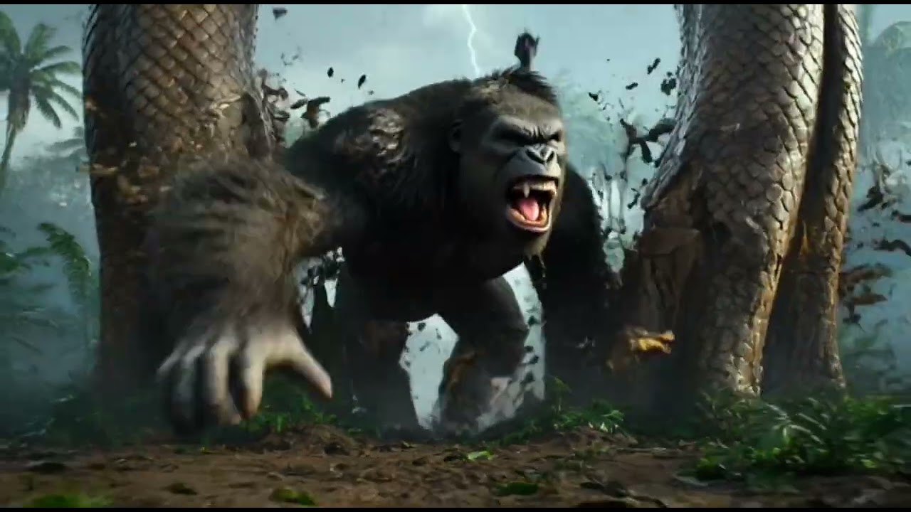 🦍 “King Kong vs Giant Cobra – Who Will Win? Watch Epic 4K Battle!”