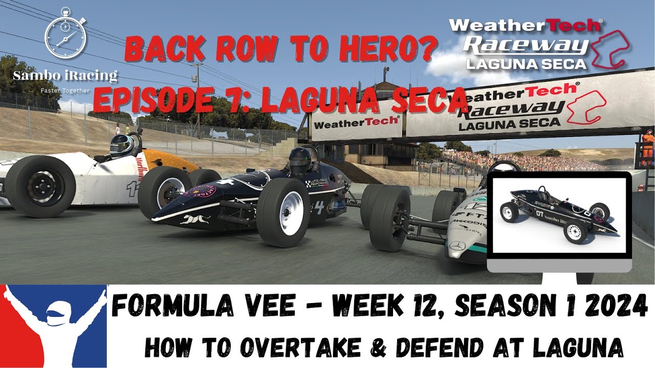 iRacing Top Split Last To First Challenge - Formula Vee - Laguna Seca - Guide To Overtake & Defend