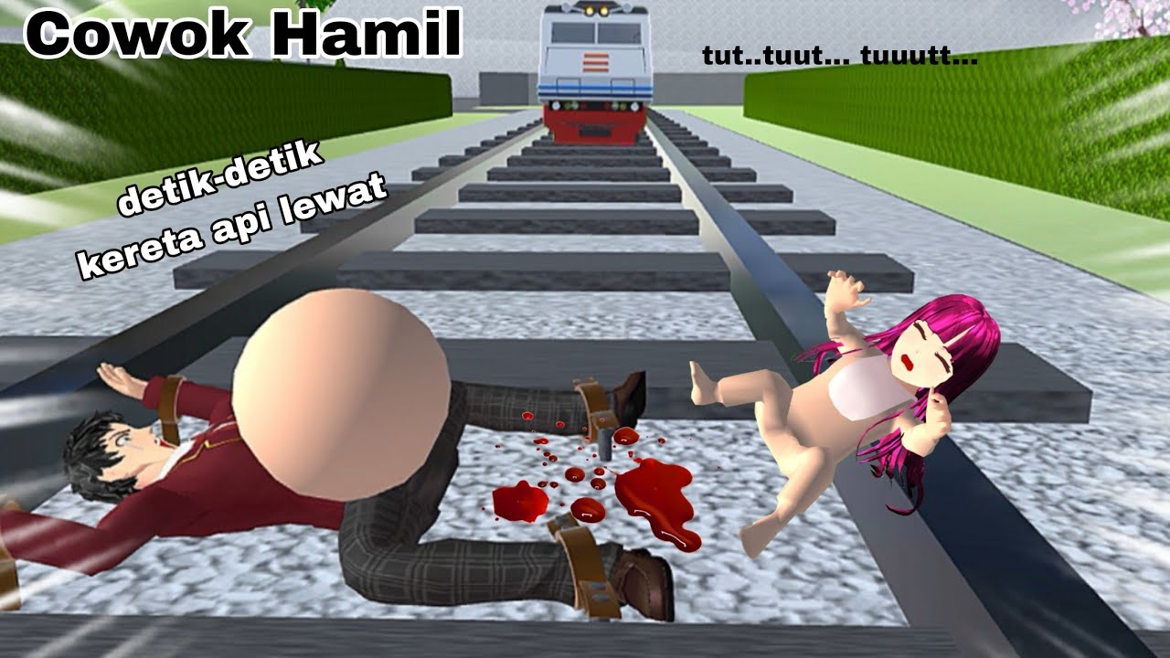 Cowok Hamil Lahiran Di atas Rel Kereta Api | Sakura School Simulator