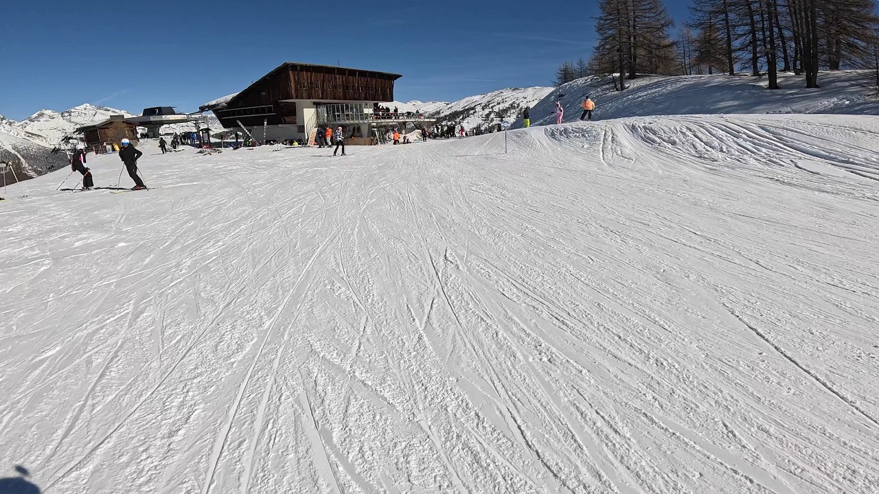 Skiing. Bright Sunlight. Italy