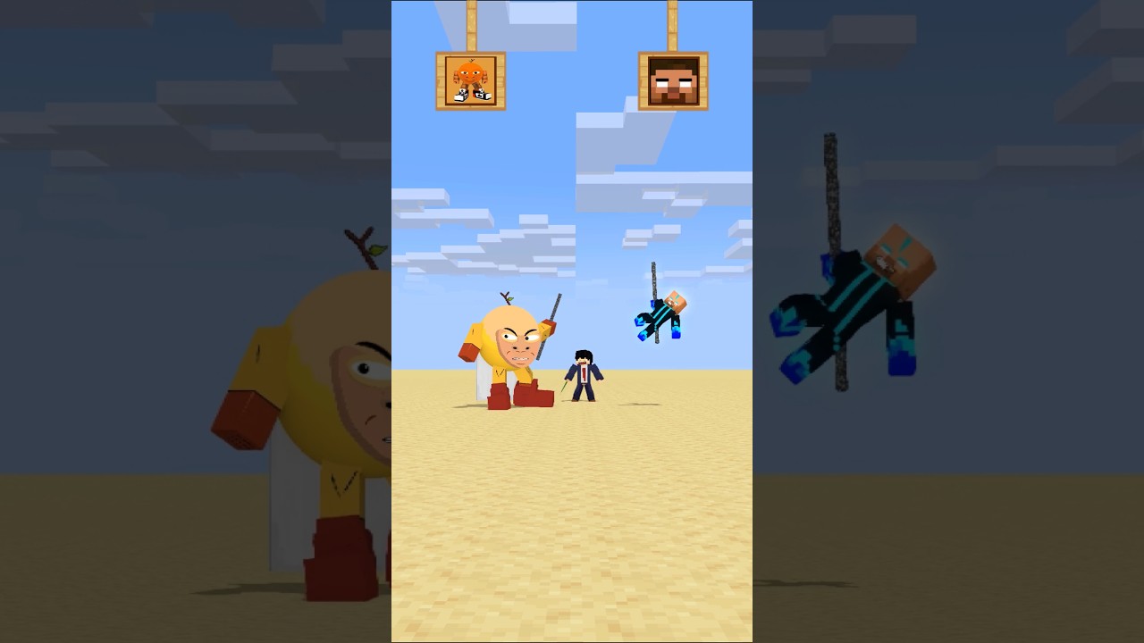 HELP Herobrine To Power Up And Win The Who Can Throw Farthest #friendship #shorts #trending #anime