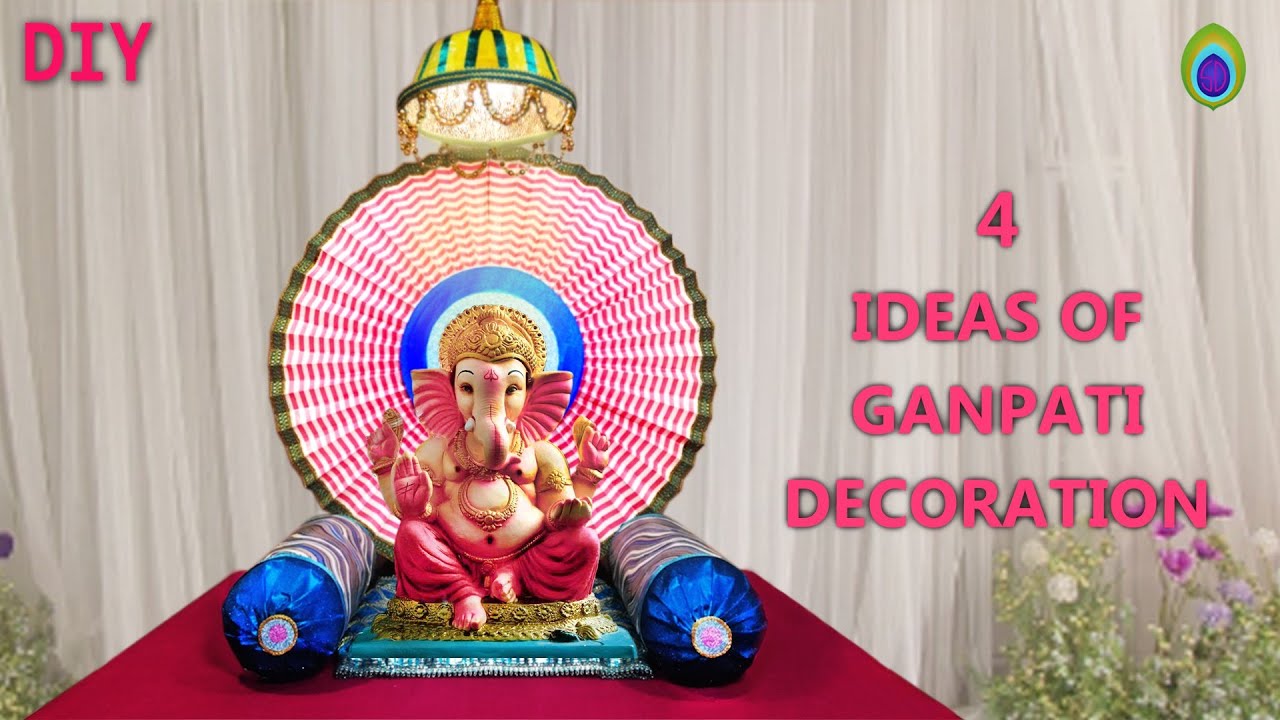 Diy | Ganpati Decoration Idea For Home  | Eco Friendly | 2021 Special  गणपति सजावट डेकोरेशन