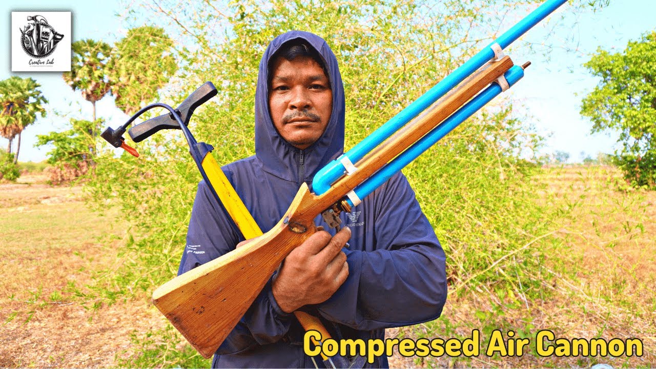 How to Make an Air Cannon Out of PVC | DIY Homemade Air Slingshot | DIY Compressed Air Cannon
