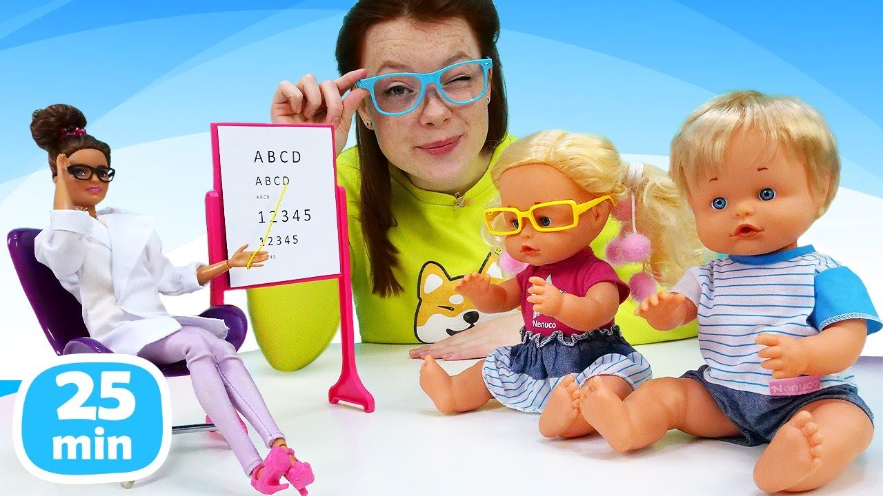 Irene spielt mit den Nenuco Zwillingen! Lustige Puppen Videos für Kinder