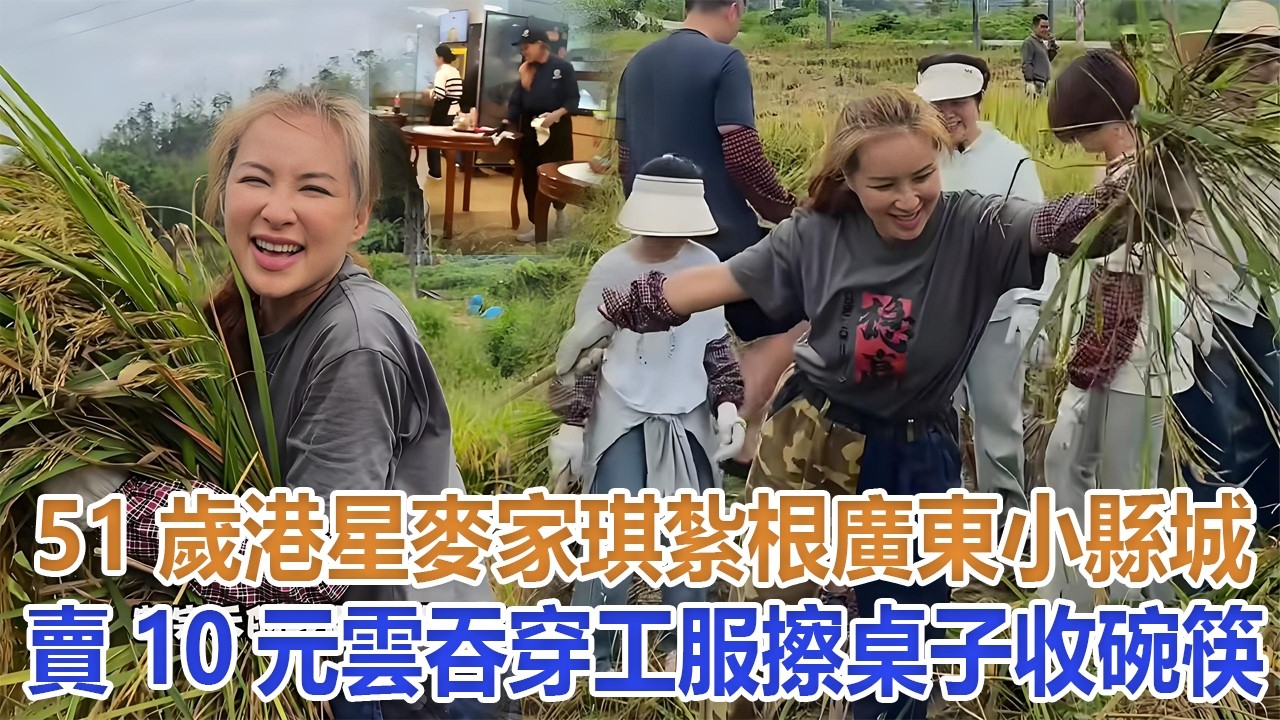 51歲港星麥家琪，紮根廣東小縣城賣10元雲吞，穿工服擦桌子收碗筷#麥家琪