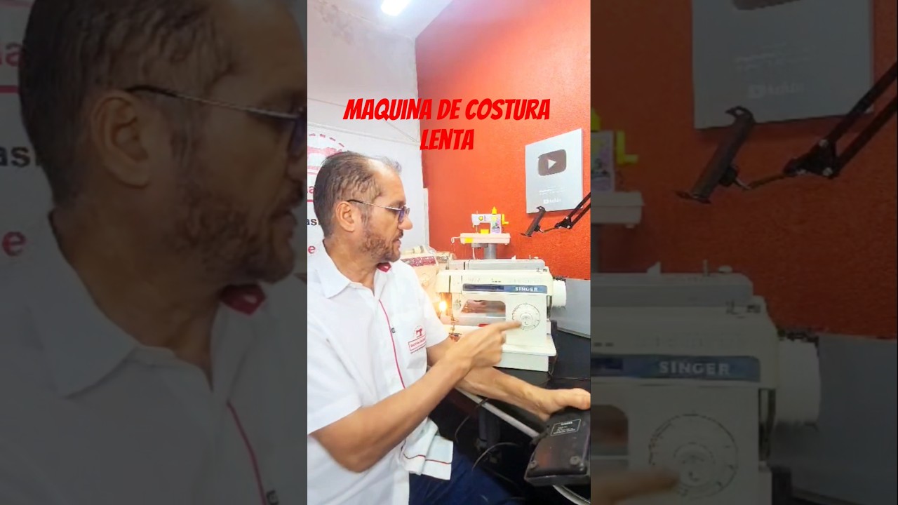 Maquina de Costura Lenta Sem For&ccedil;a Maquina Pesada. Aprenda a Regular em 1 Minuto#sewing #artesanato