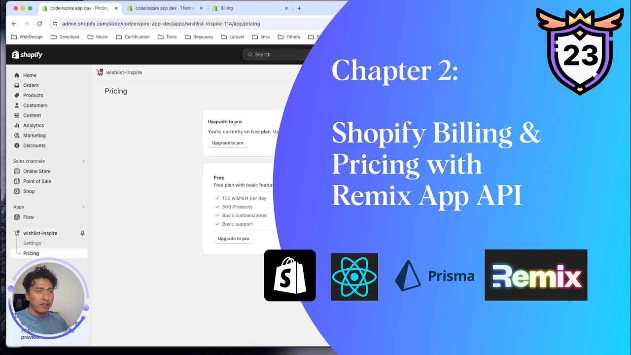 23 - Shopify: выставление счетов и ценообразование с API Remix App