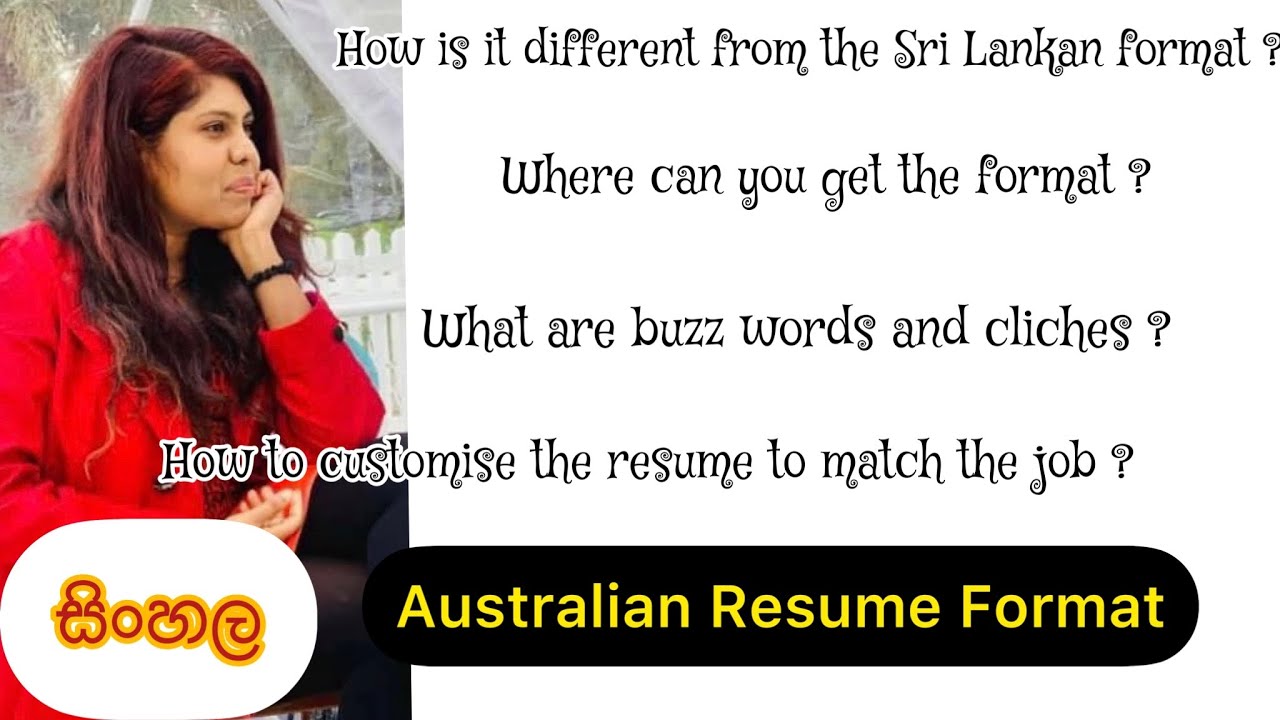 සිංහල - Australian Resume Format - Us in Australia