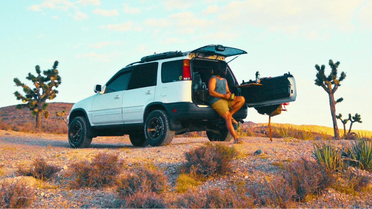 Desert Car Camping Surrounded by Joshua trees | Deer Creek Road, Nevada [Chill Silent Vlog ASMR]