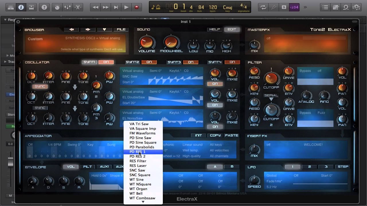 Tone 2 Electrax: Oscillator Sync