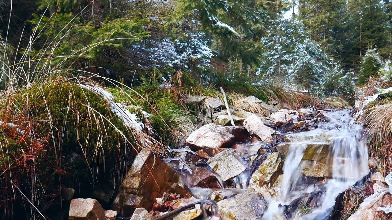 CASCADA SUNETE NATURALE (Iarna) Waterfall APA CURGATOARE Relaxing Meditation Calming Water FALLING