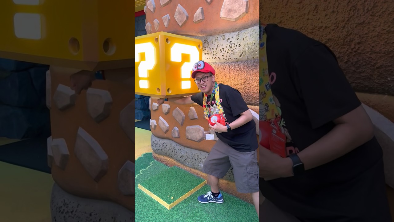 Patrick & The Question Mark Block of Super Nintendo World Universal Studios Hollywood - 2023