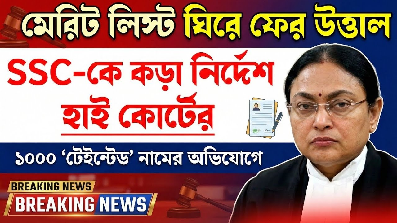 SSC মেরিট লিস্ট বিতর্ক চরমে! ১০০০ নাম নিয়ে হাইকোর্টের কড়া হুঁশিয়ারি।