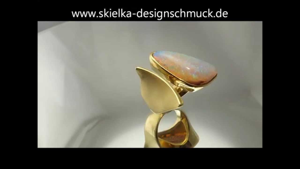 Goldring mit Opal (Gelbgold 585) Opalring