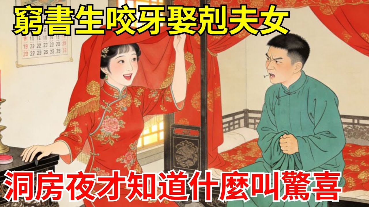 被嫌克夫三次退婚，窮書生咬牙娶她，洞房夜才知道什麽叫驚喜！#故事頻道#聽書#民間故事#說書#善有善報#爽文