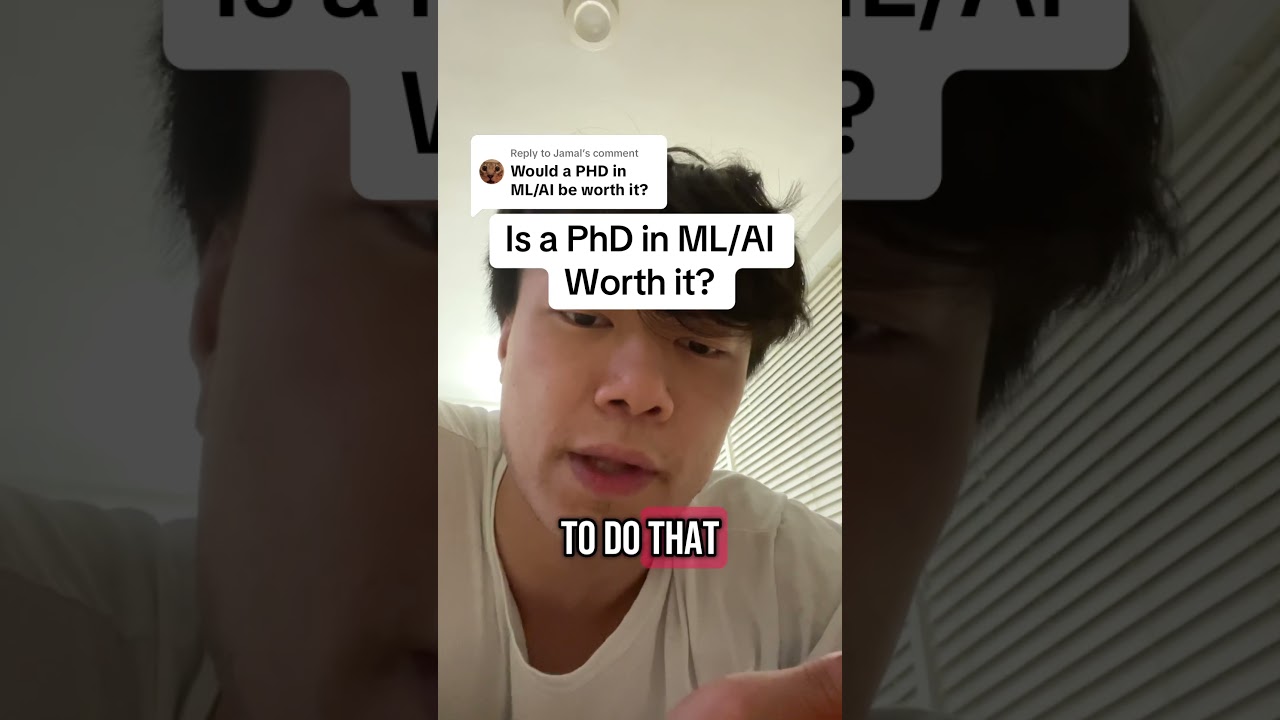 Should you do a PhD in ML/AI? #machinelearning #artificialintelligence #phd