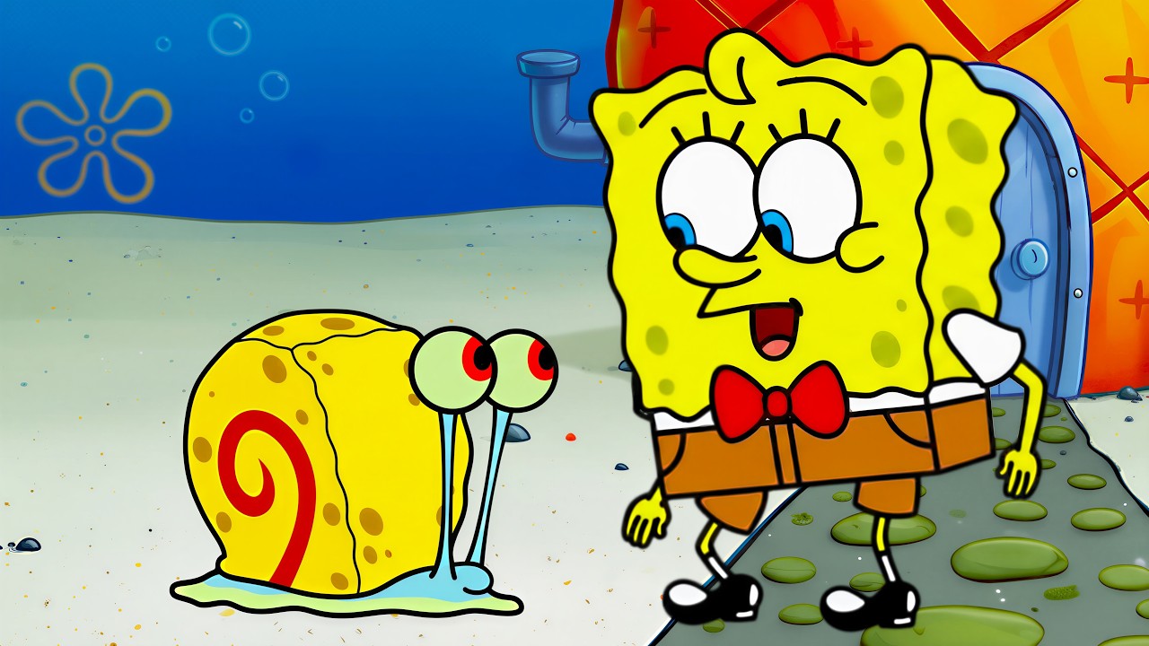 SpongeBob is Checking Out Gary&rsquo;s Sponge Shell! SpongeBob Funny Animation