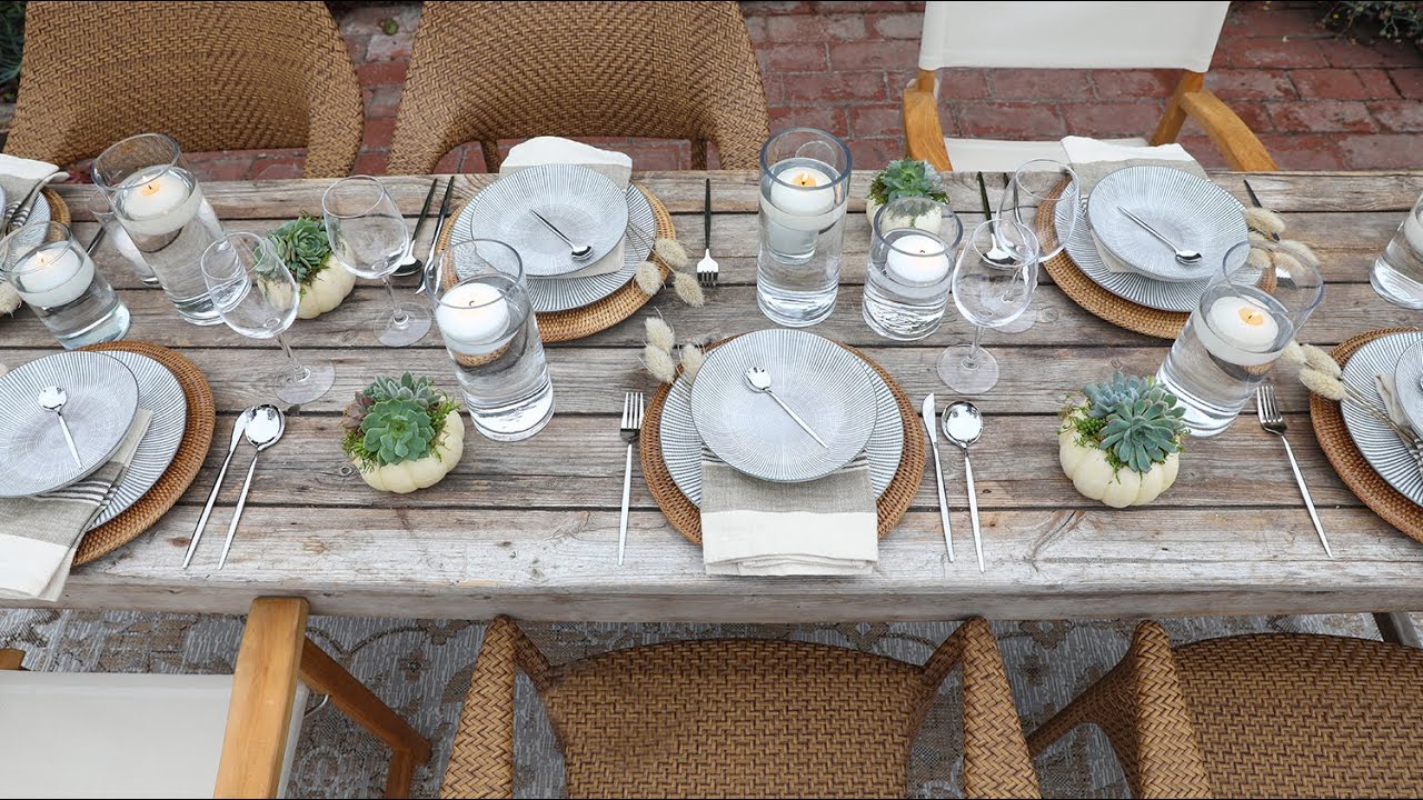 Elegant Neutral Farmhouse Fall Tablescape Inspiration with Emily