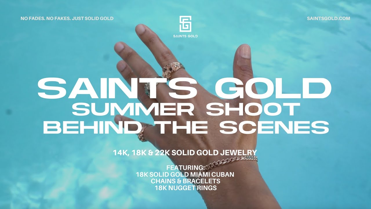 Behind The Scenes: Saints Gold Summer Shoot feat. 18K  / 22K Miami Cuban Link Chains And Bracelets