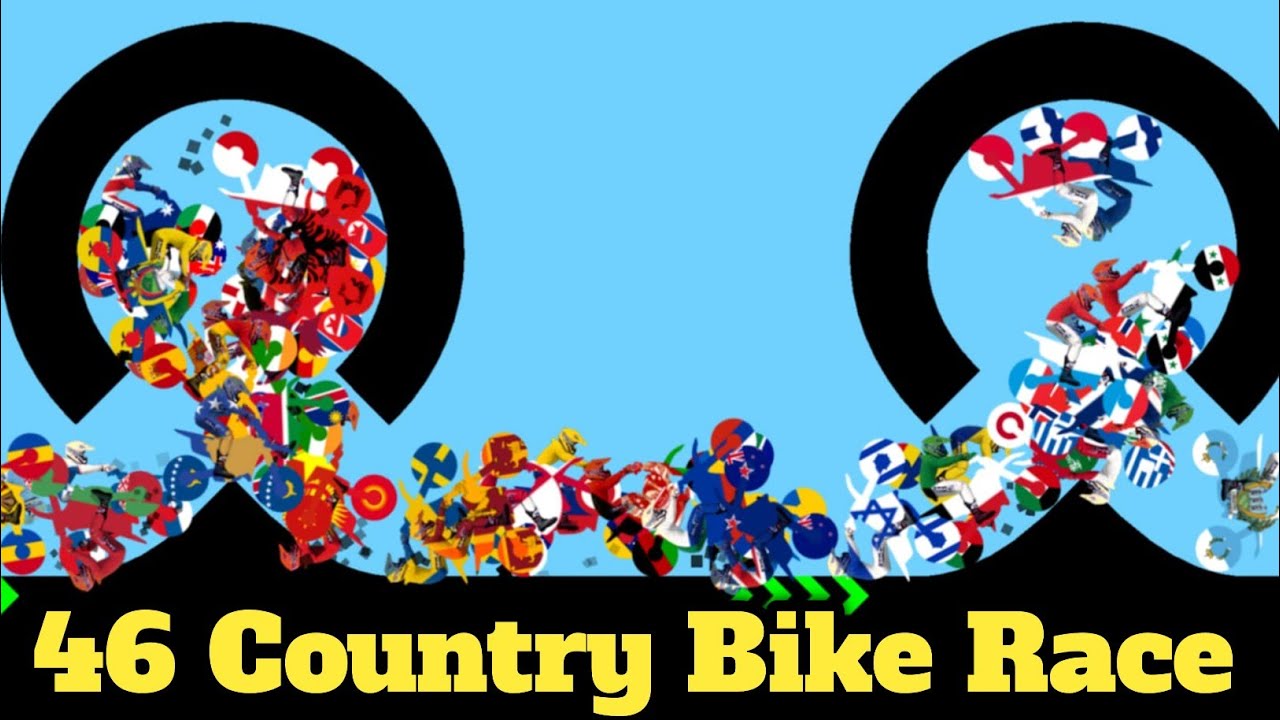 46 Country Motorbike & 45 Elimination Dirt Bike Race Tournament in Algodoo / Motocross Racing