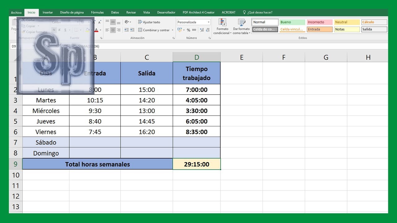 Excel - Sumar y restar horas, minutos y segundos en Excel