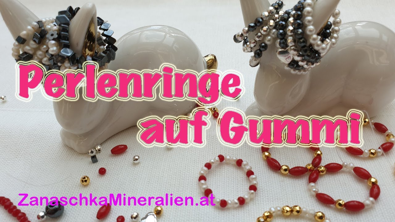 Perlen- und Edelsteinringe auf Gummi selber machen. DIY