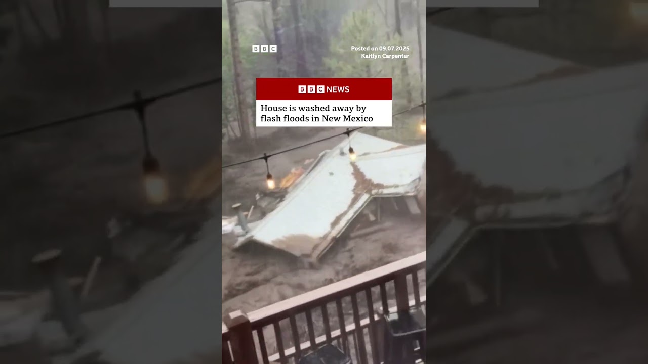 House in Ruidoso washed away by New Mexico flash floods. #Flooding #US #BBCNews