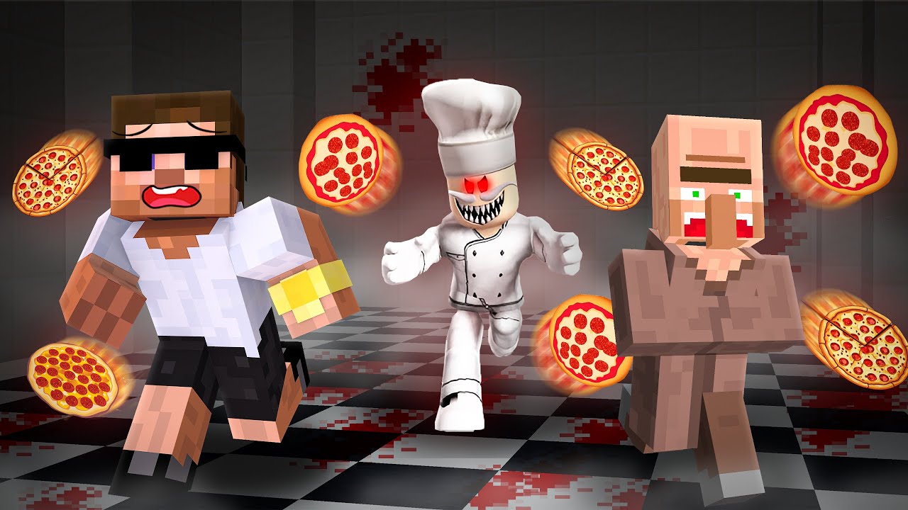 Escaping Horror Papa Pizzeria Shop in Roblox..
