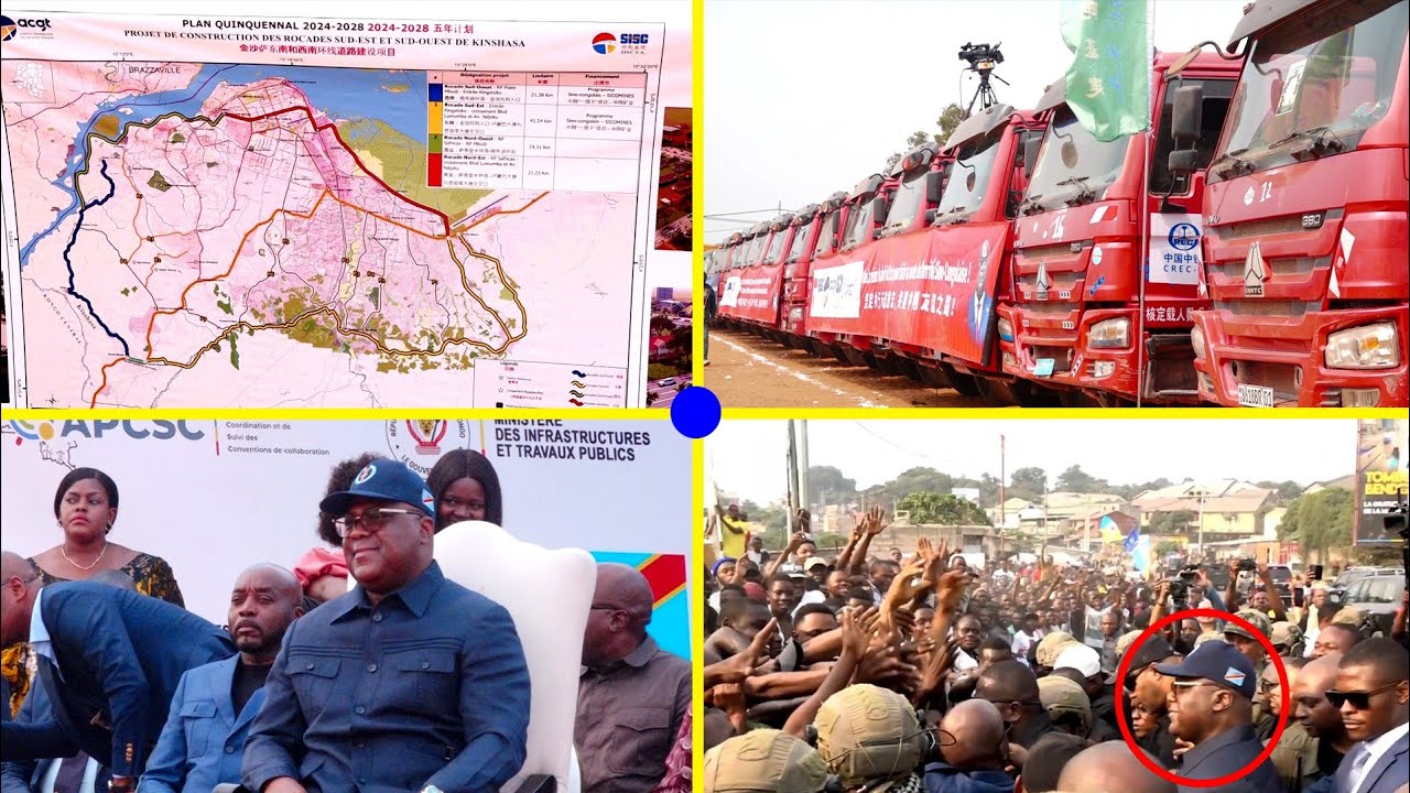 FÉLIX TSHISEKEDI LANCE LES TRAVAUX DE CONSTRUCTION DES ROCADES SUD-OUEST ET SUD-EST DE KINSHASA ❤😍🇨🇩