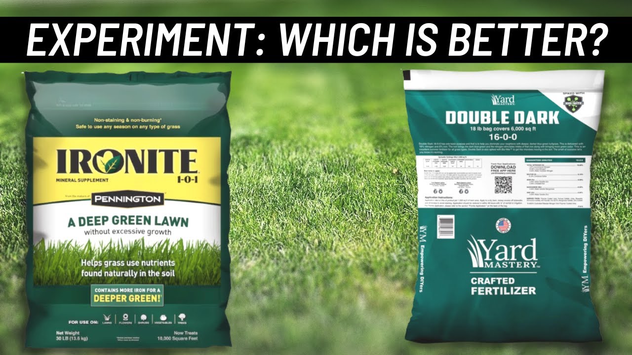 Ironite Fertilizer or YardMastery Double Dark | Before and After