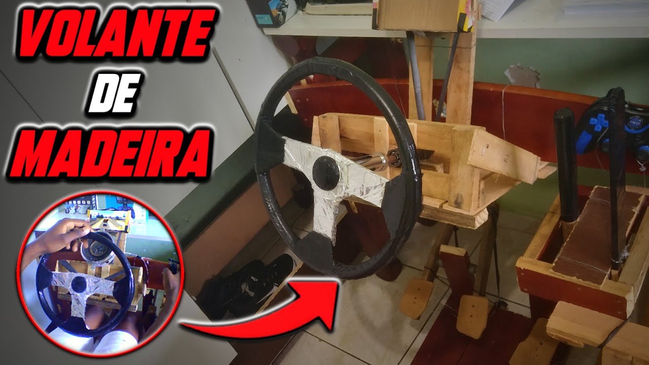 💥COMO FUNCIONA MEU VOLANTE DE MADEIRA COM GAMEPAD!?🤔💥