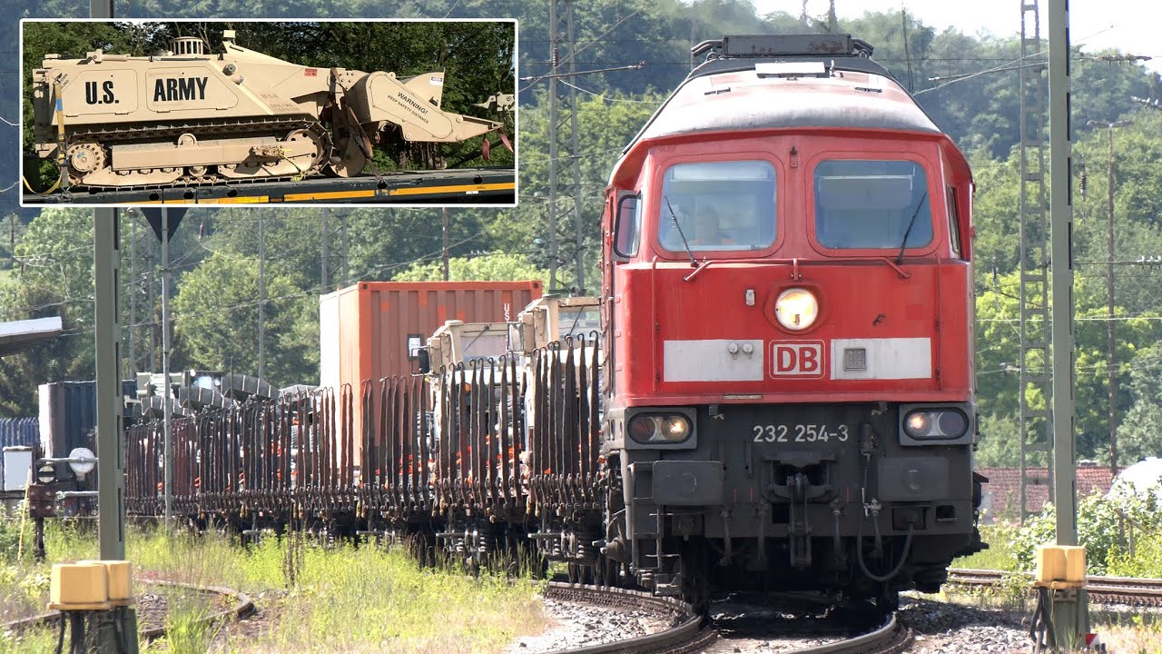 Military train brings US Army howitzers and a robot to exercise in Germany 🇺🇸 🇩🇪
