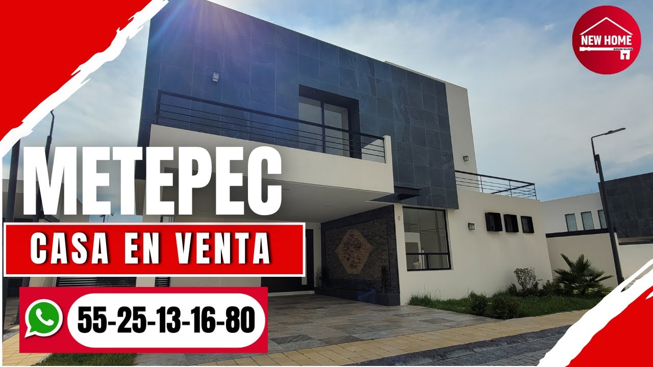 CASA EN VENTA MODERNA Y AMPLIA EN METEPEC, 