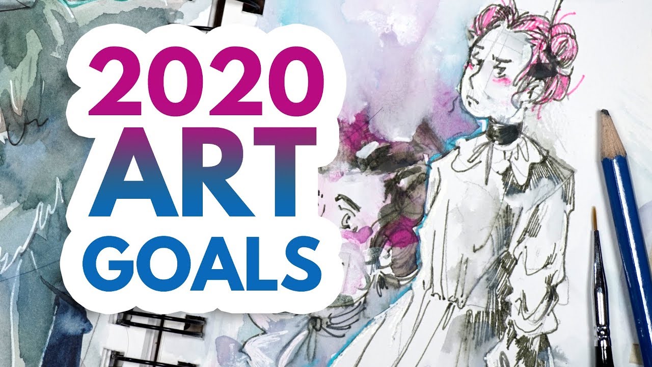 MY 2020 ART GOALS (& Yours!) // Watercolour Sketchbook Session