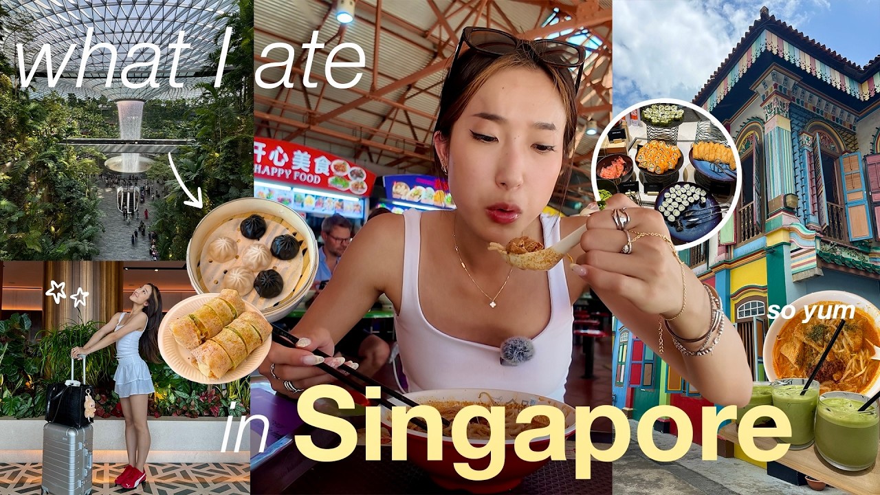 WHAT I ATE (& things to do) in SINGAPORE!! 🍜🇸🇬✨ hawker centers, bfast buffets and cafes!