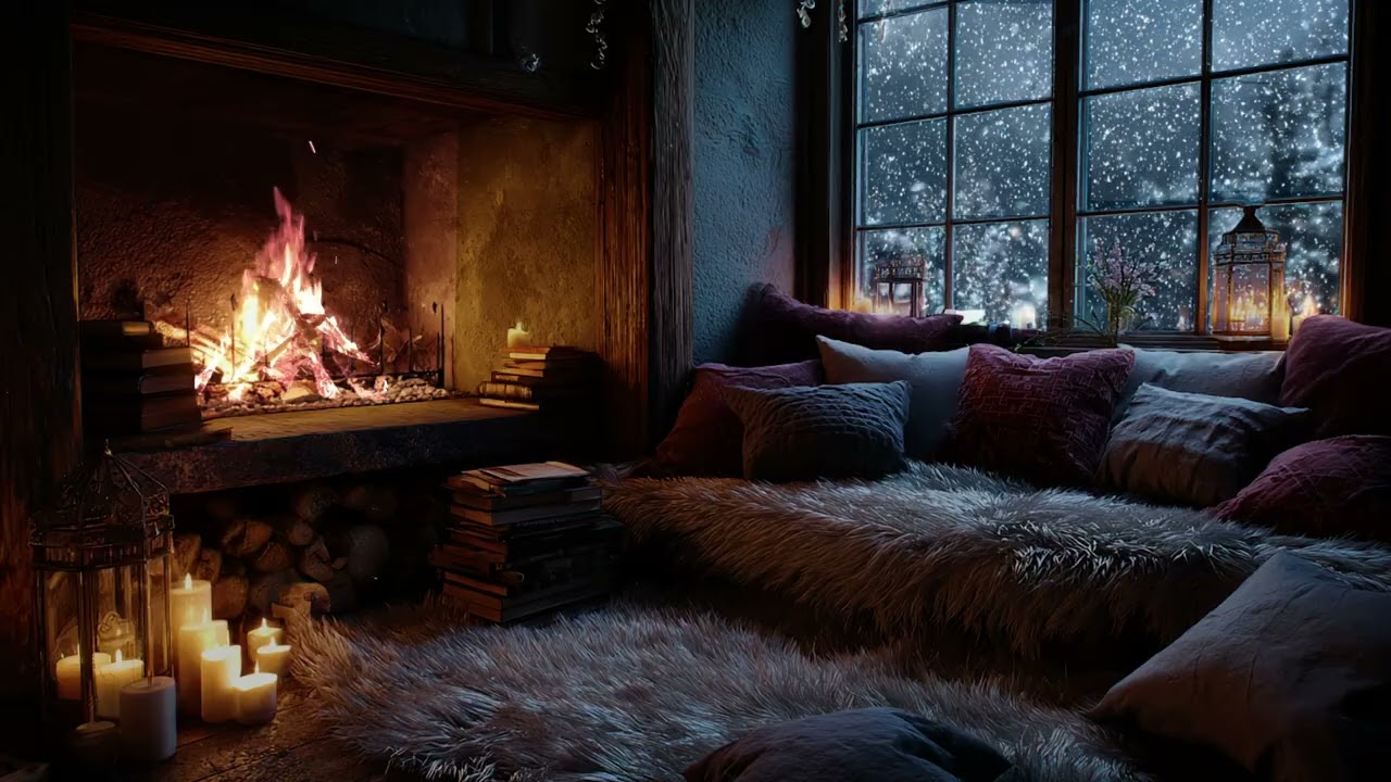 Slow Fire Sounds for Nights When Snow Won’t Stop Falling 🔥❄️🌙