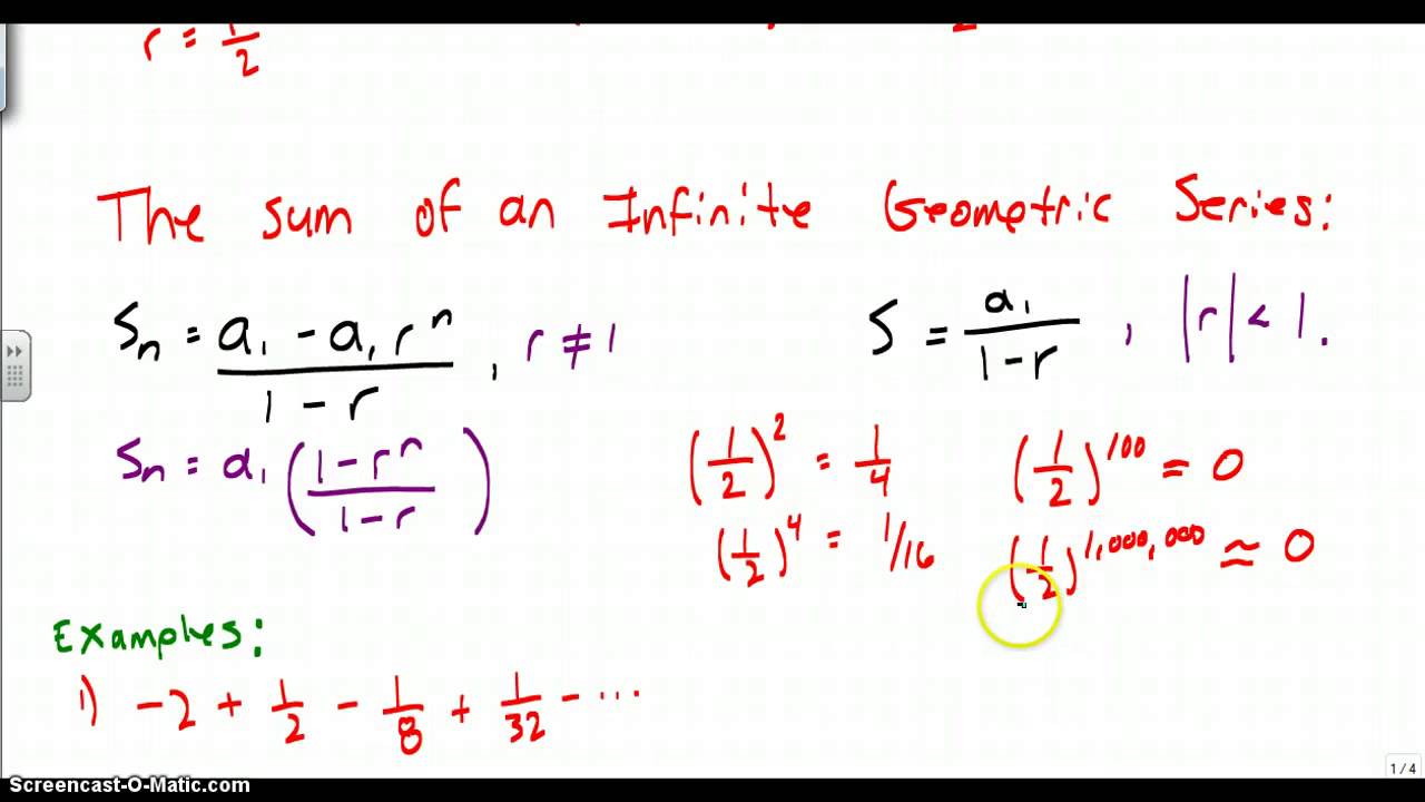Finite and Infinite Geometric series