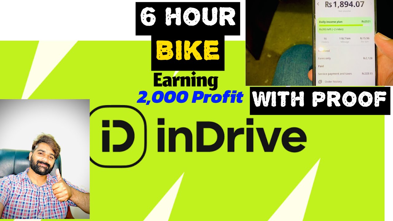 InDrive 6-Hours Bike Earning | kitna profit howa complete detail #indriver #rider
