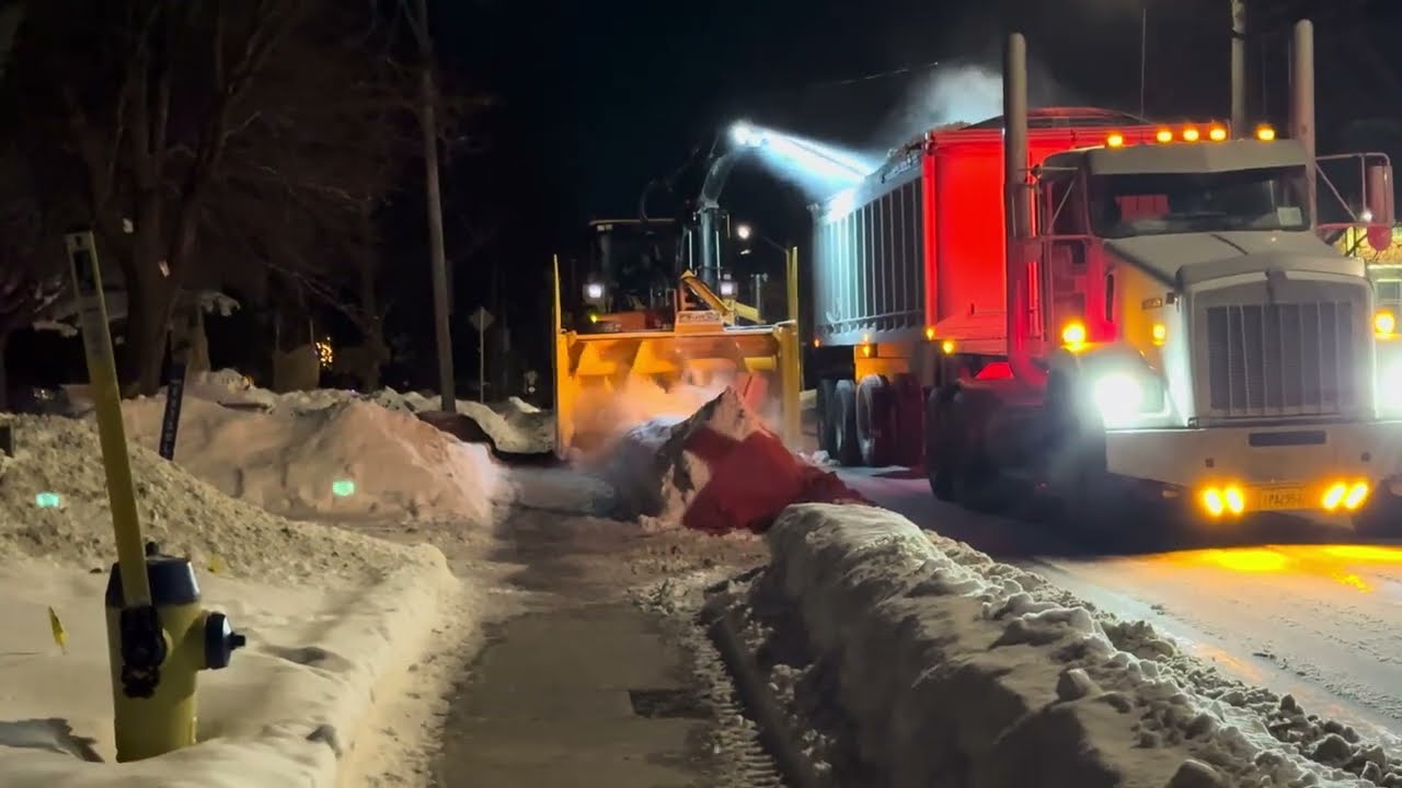 Snow removal operation on Broadview 