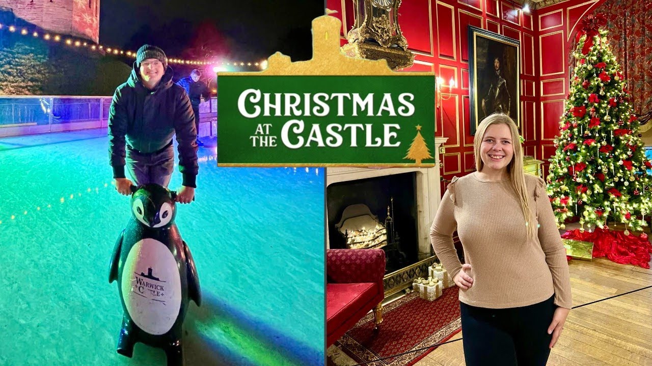 Warwick Castle Christmas Vlog 2023 - Light Trail, Ice Skating & MORE!