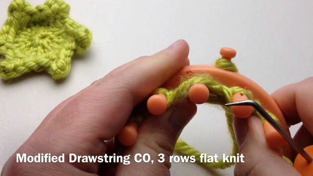 Loom Knitting: Picot Star - 6 pointed flower