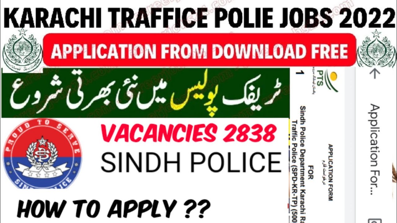 Traffic Police Jobs 2022 | Sindh Police Department Jobs 2022 | New Jobs SPD-500| 2838  Vacancies