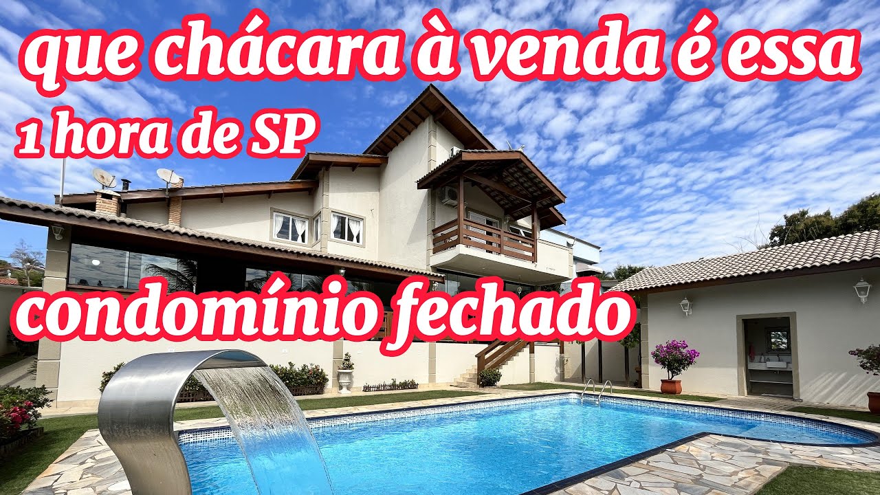 #57 -VENDIDO- CHÁCARA À VENDA É ESSA, 1 HORA DE SP, CONDOMÍNIO FECHADO, 3 SUÍTES