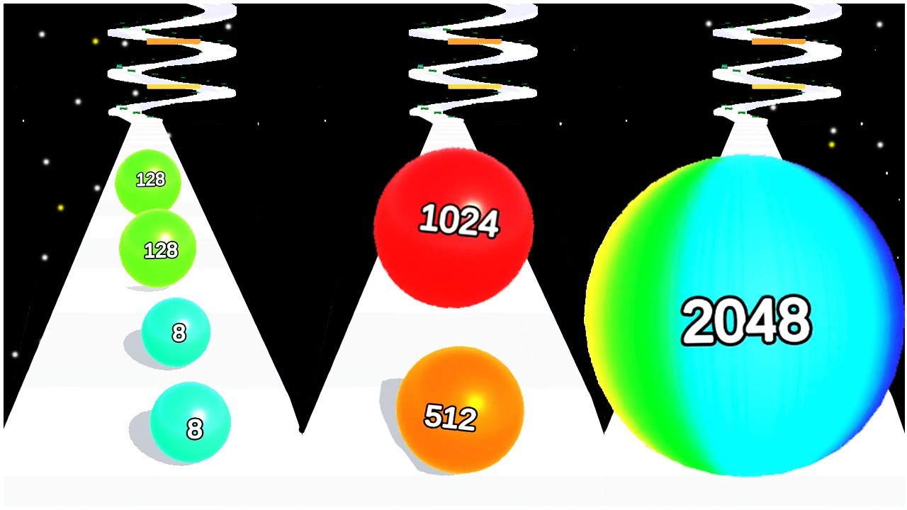 Color Balls Merge Roll Run 3D - Gameplay Walkthrough - Max Levels (Lvl 1-20)
